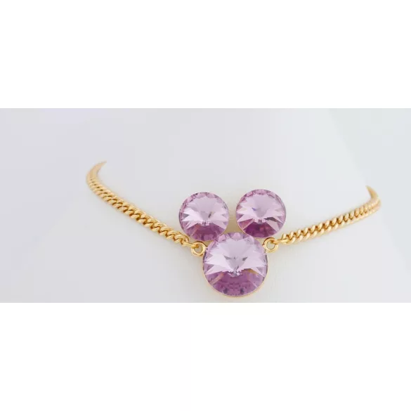 Raelynn Gold Violet mickey-es karkötő minőségi válogatott kristályokkal
