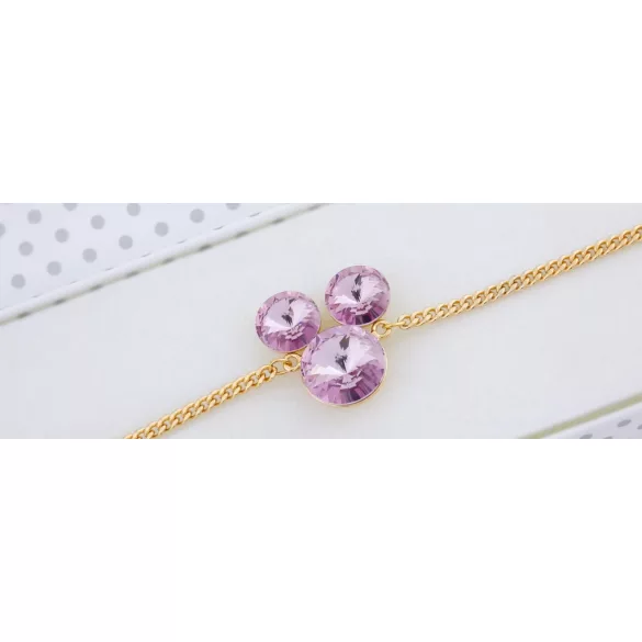 Raelynn Gold Violet mickey-es karkötő minőségi válogatott kristályokkal