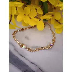   Emilie Gold Crystal szíves karkötő minőségi válogatott kristályokkal