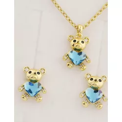   Priya 14K Gold Blue macis szíves szett minőségi válogatott kristályokkal