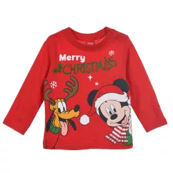   Disney Mickey Pluto Red Karácsonyi baba póló, felső 6 hó