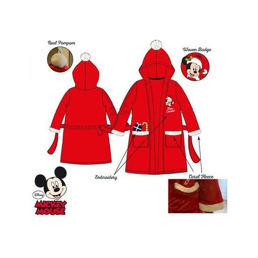 Disney Mickey Red Karácsonyi gyerek köntös 6 év / 116 cm