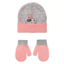Disney Minnie Dots Grey baba sapka + kesztyű szett 48 cm