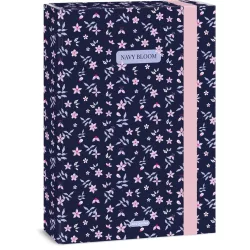 Ars Una füzetbox A/4, Navy Bloom, sötétkék, virágos
