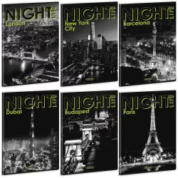   Ars Una tűzött füzet A/4, 40 lap vonalas, többféle, Night Life