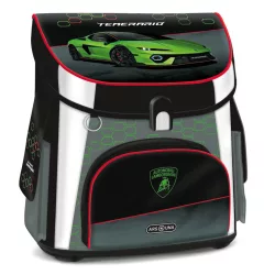   Lamborghini kompakt mágneszáras iskolatáska 41x33x25cm, Ars Una, zöld színű