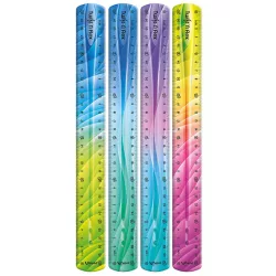   Vonalzó 30cm, műanyag, törhetetlen, Maped Twist and Flex Decor, többféle színben
