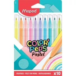   Filctoll készlet 10 db-os, 2,8 mm, kimosható, Maped Color Peps Pastel, pasztell
