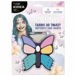   Arcfesték, tégelyes, 8 db-os, pillangó formájú tartóban, Kidea