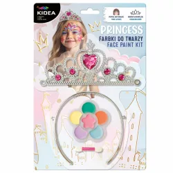   Arcfesték, tégelyes, 9 db-os, hajráffal, koronával, Princess, Kidea