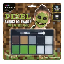 Arcfesték, tégelyes, 11 db-os, Minecraft szinek, Kidea