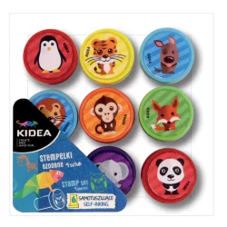   Nyomda szett, 9 db-os, állatos, (oroszlán, tigris, elefánt, nyúl, róka, kutya, pingvin, majom és panda), Kidea