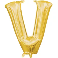Arany Gold mini V betű fólia lufi 33 cm
