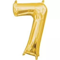 Arany Gold mini szám fólia lufi 7-es 40 cm
