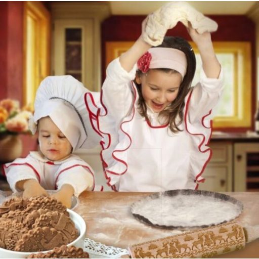 Karácsonyi mintás sodrófa, mintás nyújtófa, kekszmintázó sodrófa