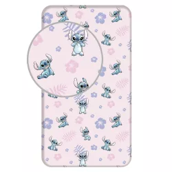   Disney Lilo és Stitch, A csillagkutya Pink gumis lepedő 90x200 cm