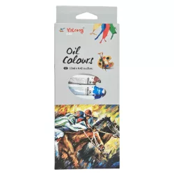 Olajfesték készlet, 12 db-os, 12x12ml, Yalong YL21010