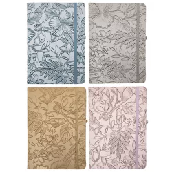   3D virágmintás keményfedeles notesz, napló A/5, 14,5x21cm, vonalas, többféle változat (5803-4)