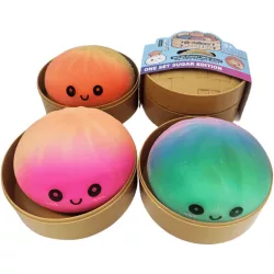   Dumpling squishy, gőzgombóc antistressz játék, normál (8,5 cm), színátmenetes, többféle
