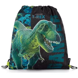 Dinoszaurusz tornazsák 30x37cm, T-REX, zöld-fekete
