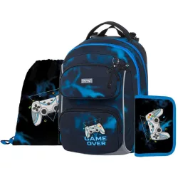   OXY Jumper iskolatáska szett, hátizsák tolltartóval és tornazsákkal, Gamer