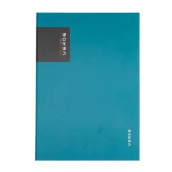   Jegyzetfüzet, notesz A/5, keményfedeles, 96 lapos, vonalas, VERDE, petrol színű