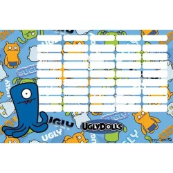   Ugly Dolls órarend nagy 238x155mm, kétoldalas, Ugly Dolls Green