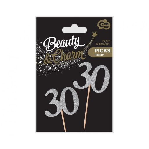 Ezüst 30 Silver díszítő pálca 6 db-os