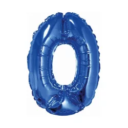 Kék Blue 0-ás mini szám fólia lufi 35 cm