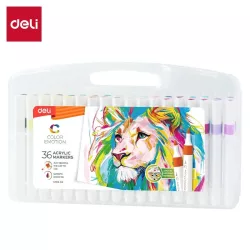 Akril filctoll készlet 36 db-os, háromszögletű, Deli