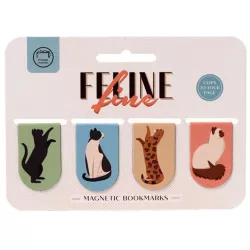   Cicás mágneses könyvjelző, 4 db/csomag, Feline Fine Macskafalka