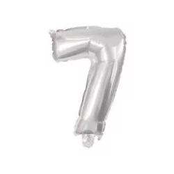 Ezüst Silver 7-es szám fólia lufi 10 cm