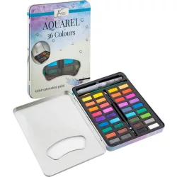   Aquarell vízfesték, 36 szín, ceruzával, ecsettel, vízzel tölthető ecsettel