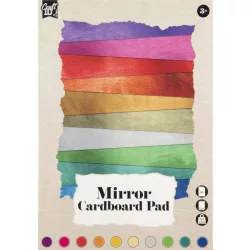 Metál (tükör) karton, A/4, 250 g, 10 szín, 10 lap/cs