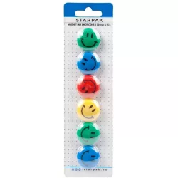 Smiley, emoji mágnes szett, 6 db-os, színes