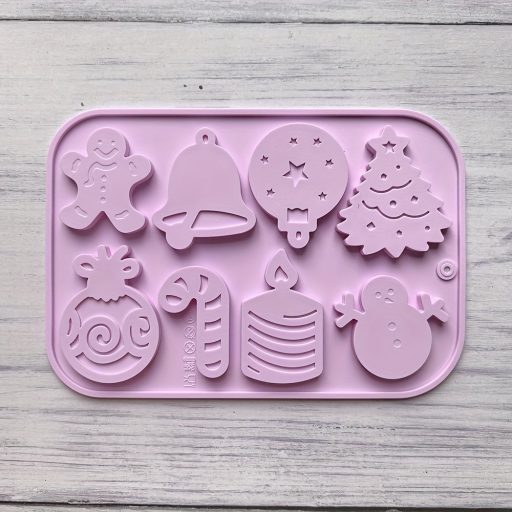 Karácsonyi Hóember, Csengő, Gyertya Csokoládé Szilikon Öntőforma