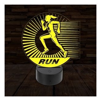 Futó nő - 3D LED lámpa 