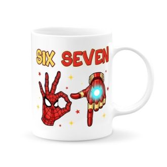 Szuperhősös six-seven bögre