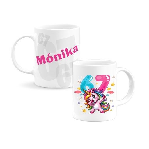 Unikornisos six-seven bögre