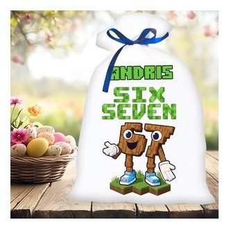 Minecraft Húsvéti zsák egyedi neves six-seven