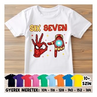 Szuperhősös Six-Seven gyerek póló 